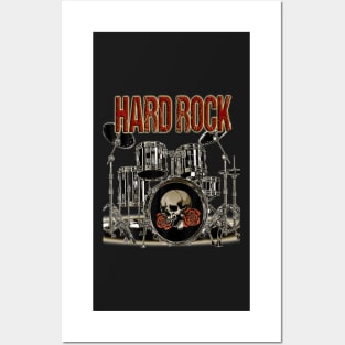 Drummer Drum Set Hard Rock Music Skull Posters and Art